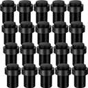 Chumia 6 Pcs Door Stopper Mounted Floor Stops Stainless Steel Cylindrical Stopper Modern Decorative Rubber Bumper Stops Holder Wall Protector for Bottom or Top of Door (Black)