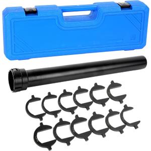 Yonligonju Inner Tie Rod Removal Tool, Master Inner Tie Rod Tool Set with 12 Crowfoot Adapters & 1/2 Inch Drive Tube for Tie Rods Remove & Install Suitable for Domestic & Import Cars(Blue)
