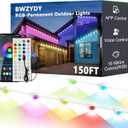 Permanent Outdoor RGB Lights,Waterproof Smart LED Eaves Lights with App/Remote Control,DIY IP67 Waterproof for Christmas and All Holiday Decor,House Roof and Garden Lighting (150FT)