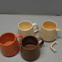 MIAMIO - Coffee Mugs Set of 4 / Large Ceramic Coffee Cups (14 oz) - Mug for Cappuccino, Tea, Espresso - Microwave and Dishwasher Safe - Luxe Collection (White Series)