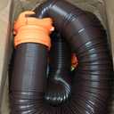 Camco RhinoFLEX 15' RV Sewer Hose Kit — Includes 4-in-1 Adapter, Clear Elbow, & Caps — Connects to 3″ Slip & 3″, 3 1/2″, 4″ NPT Threaded Sewer Connections (39770)