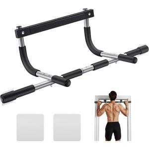 Ally Peaks Pull Up Bar for Doorway | Thickened Steel Max Limit 440 lbs Upper Body Fitness Workout Bar| Multi-Grip Strength for Doorway | Indoor Chin-Up Bar Fitness Trainer for Home Gym Portable (Silver)