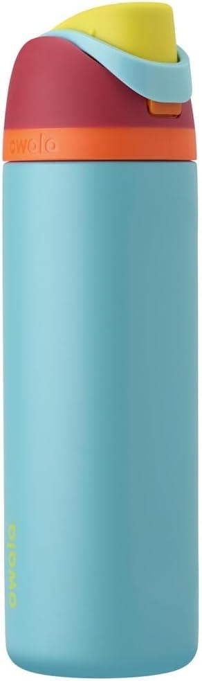 Owala FreeSip Insulated Stainless Steel Water Bottle with Straw, BPAFree Sports Water Bottle, Great for Travel, 24 Oz, Summer Sweetness