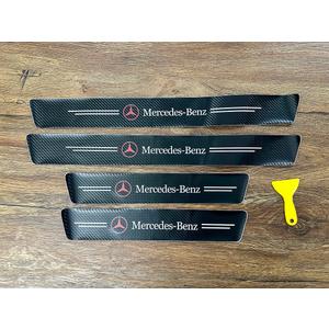 NUOMAN Car Door Entry Guard Carbon Fiber Stickers Compatible with Mercedes Benz Series Interior Accessories,Car Door Sill & Car Trunk Sticker(5 Pack)