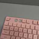 SEUNKWANG Wired Computer Keyboard with White Backlit, Aesthetic Full Size Wired Keyboard with Pudding Keycaps, Aluminum Alloy Metal Panel, Quiet Keyboard for Office Women, Work, PC-Pink