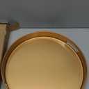 Spsyrine Round Gold Decorative Tray, 13" Plastic Serving Table Tray with Handles for Ottoman, Coffee Table, Bathroom, Kitchen, Living Room