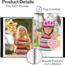 CRANBURY Small Photo Album 5x7 (Pink), 2-Pack Plastic Photo Book, 24 Pockets Show 48 Pictures, Mini Picture Binder with Customizable Album Cover, 5 x 7 Clear Sleeves