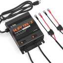 LiTime 2-Bank 10A (10A/Bank) Dual Smart Battery Charger, 14.6V LiFePO4 Battery Charger AC-DC Charger with Fuse, LED Indicator for RV, Boat, Motorcycle, Lawn Mower, Trolling motor and Lead Acid Battery