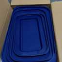 8-Piece Glass Baking Dish Set with Plastic lids, Rectangular Glass Bakeware Set with Lids, Baking Pans for Lasagna, Leftovers, Cooking, Kitchen, Freezer-to-Oven and Dishwasher, Blue