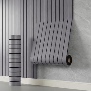 YLL YLL PVC Slat Wall Panel Peel and Stick 118"x 15.7" Faux Grey Wood Grain Slat Panel Self-Adhesive Wallpaper Soundproof 3D Wall Panels