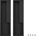 2 Pack Sliding Door Handle & Pocket Door Handles, Heavy Duty Zinc Alloy Recessed Door Pull for Barn Door Closet & Cabinet, Modern Flush Mount Invisible Hardware with Screws (Matte Black)