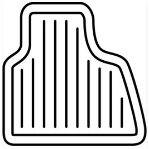 Black Heavy-Duty All-Weather Car Mat / Trunk Liner with Raised Edge and Hexagon Grip Pattern