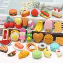 Mr. Pen- Mini Food Pencil Erasers Toy Set, 30 pcs, 3D Mini Puzzle Erasers Toys for Kids Reward, Party Favors, Non-Toxic & Safe for Children, No Smudge, Easter Egg Fillers (Bright 2)