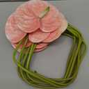 8PCS 22.8inch Anthurium Artificial Flowers Pink Faux Silk Anthurium Real Touch Flower Faux Floral Arrangement for Vase Table Centerpieces Wedding Garden Home Decoration (Pink) (Vase Not Included)