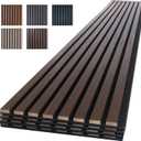 NeatiEase Wood Panels for Wall, 4-Piece 96" x 12.6" Soundproof Wood Slat Wall Panel for Interior Wall Decor Noise Cancelling, Wood Acoustic Wall Panels, Sound Absorbing Panel (Rustic Walnut)
