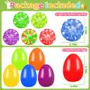 6 Pack Easter Eggs Filled with Light Up Suction Cup Balls, Easter Basket Stuffers Essentials, Filled Easter Eggs with Fidget Toys for Kids Toddlers, Easter Egg Hunt Party Favors, Classroom Prize