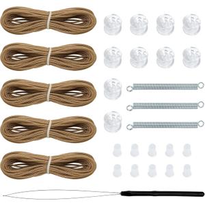 NOVINO RV Blinds Repair Kit for Camper Window, Pleated RV Shade Repair Kit, Camper Blinds String Maintain for Day Night Pleated Window Shade-Tan
