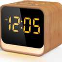 Housbay Wooden Sound Machine Alarm Clock for Bedrooms - Gentle Wake-Up with Birdsong, White Noise for Sleeping, Small Digital Clock for Phone-Free Routine