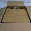 qiqee 13"x4.5"x10" Large Gift Bag with Handles Bulk 100PCS Gift Paper Bags Brown Bags Multiple Uses (Wide Large)