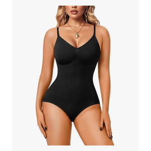 Irisnaya Women Slimming Bodysuits Shapewear Tops Tummy Control Body Shaper Spaghetti Strap Camisole Leotards Bodycon Jumpsuit 2XL