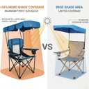FAIR WIND Portable Canopy Camping Chair 380 LBS Capacity Heavy Duty Oversized Folding Lawn Chair with Sunshade for Beach, Fishing, Sports & Outdoors