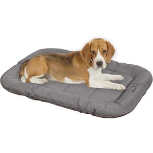 KHONSU PET Durable Dog Bed Tough and Tear Proof Dog Crate Bed with Heavy-Duty PVC-Backed Cover for Waterproof Outdoor Use Wipe Clean for Dogs up to 35 lbs (M(30"x21"x3"), Gray)