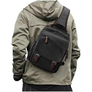 Messenger bag for Men,Small Sling Crossbody Backpack Shoulder Bag for Men Women,canvas Strap Backpack Sling Bag