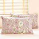 URBONUR 100% Cotton Pillowcases Set of 2 Standard Size Vintage Pink Floral Printed Pillow Cases Soft Cooling Pillowcase Decorative Pillow Cover (Standard, 20x26 Inches, Pink Flowers)