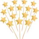Thinp 50 Pcs Gold Star Cupcake Toppers,Stars for Cake Decorating Star Cake Toppers Gold Cupcake Toppers Sticks for Wedding Engagement Bridal Shower Birthday Party