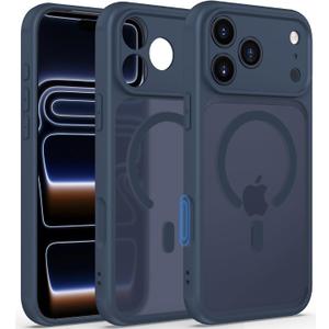2 x for iPhone 17 Pro Max Case, Translucent, Camera Protection, Blue | Solid Matte Back Cover, MagSafe Compatible, All Around Shockproof, Slim & Comfortable Grip, Smooth & Anti-Fingerprint