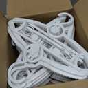 50 Pack Baby Hangers, 11"-14" Adjustable Infant Hanger, Non-Slip Kids Hanger, Space Saving Plastic Hangers for Girl Boy Toddler Kids Child (White)