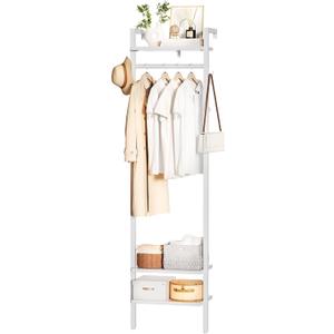 YMYNY Coat Rack Wall Mounted, 70.87H Clothes Garment Rack, Freestanding Tall Closet Organizer,Industrial Clothes Stand for Entryway Hallway Bedroom White UHGR003W
