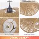 Arturesthome Rustic Farmhouse Chandelier Wicker Pendant Light Woven Ceiling Hanging Lighting for Dining Room Kitchen Hallway Foyer 19.6"