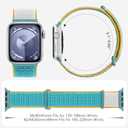 2 x DaQin Nylon Sport Loop Compatible with Apple Watch Band 40mm 38mm 41mm 42mm 44mm 45mm 46mm 49mm, Soft Breathable Braided Wristband for iWatch Band for Women Men Series 11 10 9 8 7 6 5 4 3 2 1 SE Ultra (AuroraBlue)