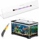 Sieral Aquarium Lids Polycarbonate Canopy with LED Light Without Center Brace Aquariums Cover Fish Tank Lid with a Hook Knife(Clear,36x18in)