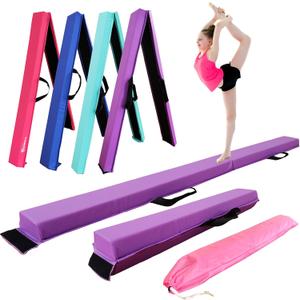 MARFULA 8 FT Folding Gymnastic Balance Beam for Kids with Carry Bag for Home and Club Use
