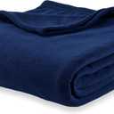 Berkshire Blanket Microfleece Throw Size Bed Throw Blanket Navy, Lightweight Soft Breathable Plush Micro Fleece Throw Blanket for Travel, Bed and Couch, 50x60 Inches