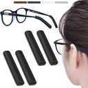 2 Pairs Silicone Glasses Ear Cushion, Eye Glasses Ear Grippers Anti Slip, Rubber Ear Pieces Non Slip, Soft Eyeglass Ear Cushions for Pain, Temple Sleeves Tips Ear Pads for Preventer (Black)
