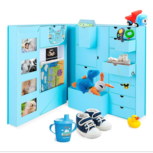 Baby Keepsake Box - Baby Memory Box - Baby Boy Girl Keepsake Box Tins Memory Box Pregnancy Baby Bubbs Storage Box Baby First Year Box Library Baby All-in-One Organizer