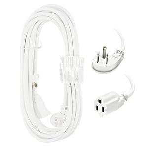 EP 25 Ft Indoor Short Flat Plug Extension Cord, Low Profile 3 Prong Grounded Flexible White Power Cable for Laptops, Coffee Makers, Office Home Appliances, 16/3 Gauge 13A 125V 1625W ETL Listed