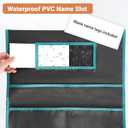 24 Pack Chair Pockets for Classrooms, 20 x 17 Inch Seat Sacks for Classroom Chairs k-2 with Name Slots, Tags and 3 Pockets, Suitable for Kindergarten, School, Home, Office (Black)