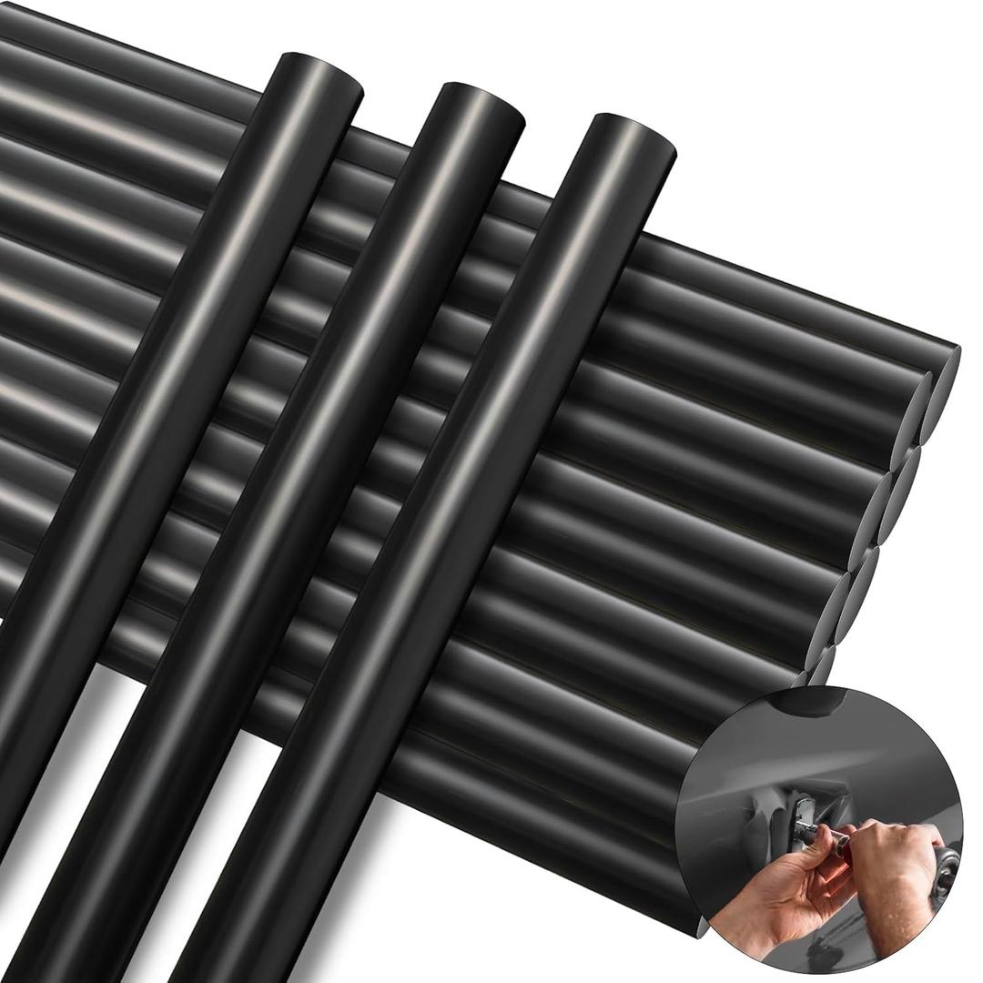 CroBlissful 20 Pcs Paintless Dent Repair Glue Sticks PDR Glue Hot Sticks Paintless Dent Repair Tool for Car Restoration Remover Tool Set (Black)
