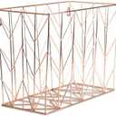 U Brands Hanging File Desk Organizer, Wire Metal, Copper/Rose Gold - 854U02-06