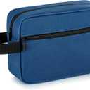 Elviros Travel Toiletry Bag for Women and Men, Lightweight Makeup Bag Hanging Dopp Kit with Shaving Compartment Cosmetic Organizer Small Tool Bag Travel Essentials, Navy Blue