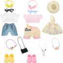 17cm Doll Clothes & Accessories Set - 16-Piece Outfit Bundle (T-Shirts, Dresses,Pants,Overalls, Hats, Bags,Headphones,Shoes & More) - Perfect for DIY Styling & Mix & Match