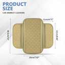 Car Center Console Cover, 12"×7.87" Leather Arm Rest Cover for Car, Comfortable Armrest Seat Box Cushion with Pocket, Armrest Cover Protector Universal Car Interior Accessories (Beige)