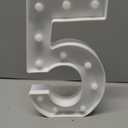 Pooqla Large Light Up Numbers for 5th Birthday Decorations, 12.6 in Tall White Plastic Marquee Numbers Sign Party Decorations, Gift for Girls Boys Night Light Wedding Anniversary Decor, Big Number 5