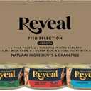 Reveal Natural Wet Canned Cat Food, 5-Flavor Variety Pack, Limited Ingredient, Grain Free, High Protein with No Artificial Additives, Fish Variety in Broth (30 x 2.47 oz Cans) (EXP 01/20/28)