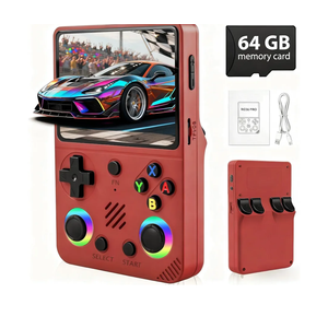Rhesusco RG36PRO Retro Video Game Console  Support 30000+Classic Games, 64G TF Card, Open Source System, 3.5Inch Screen, 3000mAh Battery, Portable Console for Travel, Gift for Adult or Partner  Red