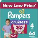 Pampers Diapers - Cruisers 360 - Size 4, 64 Count, Babyproof up to 100% Leakproof Pull-On Diaper